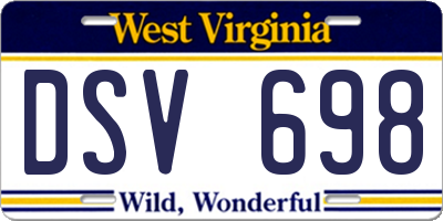 WV license plate DSV698