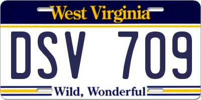 WV license plate DSV709