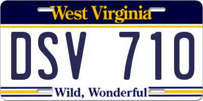 WV license plate DSV710