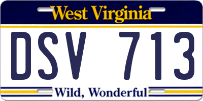 WV license plate DSV713