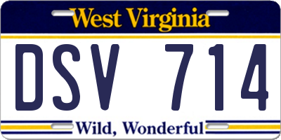 WV license plate DSV714