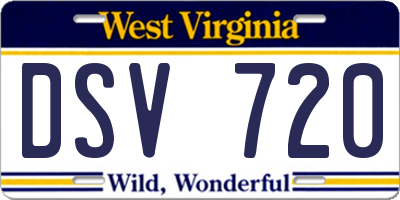 WV license plate DSV720