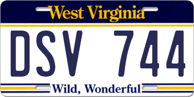 WV license plate DSV744