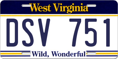 WV license plate DSV751