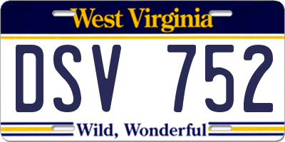 WV license plate DSV752