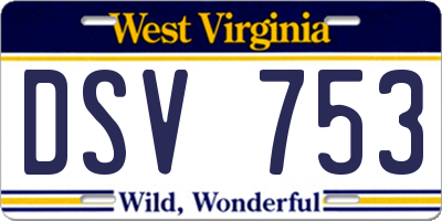 WV license plate DSV753
