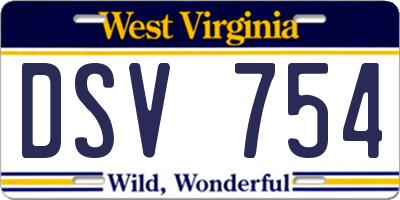 WV license plate DSV754