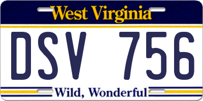 WV license plate DSV756