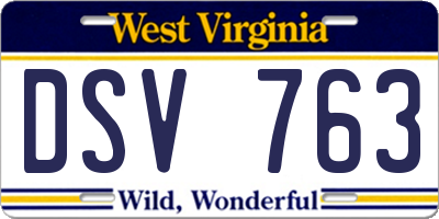 WV license plate DSV763