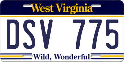 WV license plate DSV775