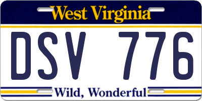 WV license plate DSV776