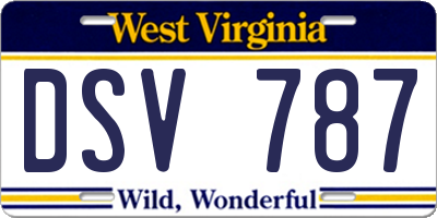 WV license plate DSV787