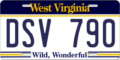WV license plate DSV790