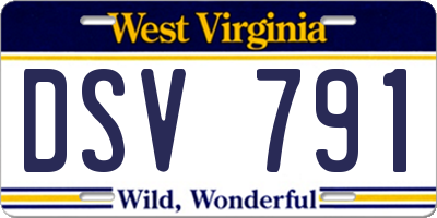 WV license plate DSV791