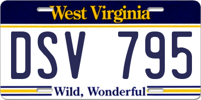 WV license plate DSV795