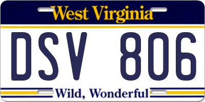 WV license plate DSV806