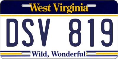 WV license plate DSV819