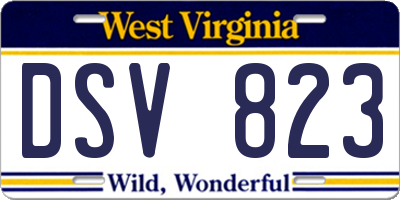 WV license plate DSV823