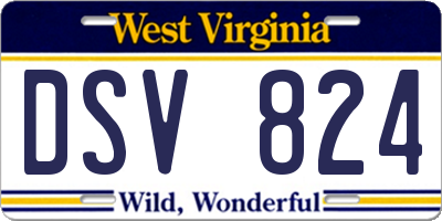 WV license plate DSV824