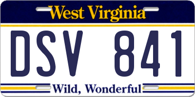 WV license plate DSV841