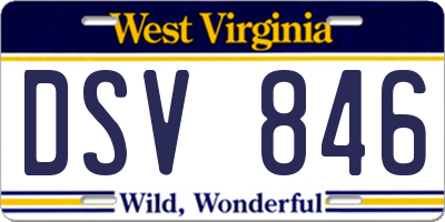 WV license plate DSV846