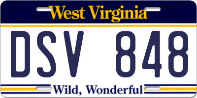 WV license plate DSV848