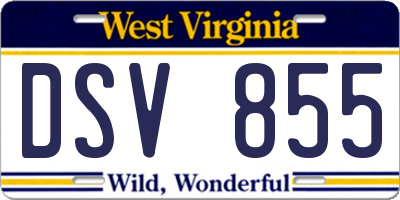 WV license plate DSV855