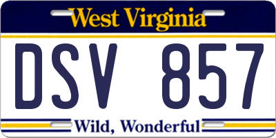WV license plate DSV857