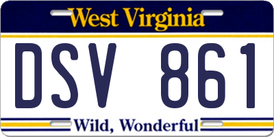 WV license plate DSV861