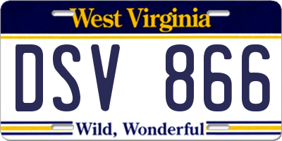 WV license plate DSV866
