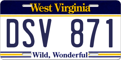 WV license plate DSV871