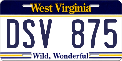 WV license plate DSV875