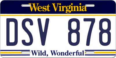 WV license plate DSV878