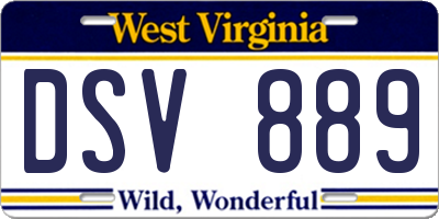WV license plate DSV889