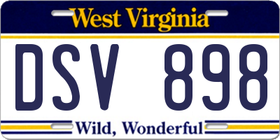 WV license plate DSV898