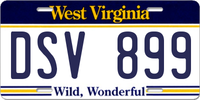 WV license plate DSV899