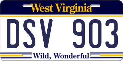 WV license plate DSV903