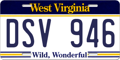 WV license plate DSV946