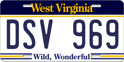 WV license plate DSV969