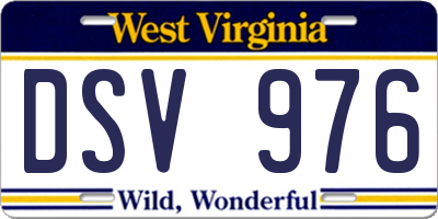 WV license plate DSV976