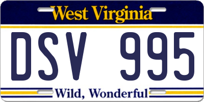 WV license plate DSV995