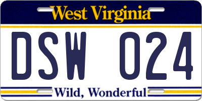 WV license plate DSW024