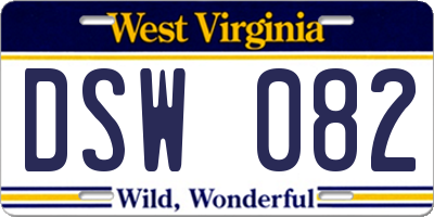 WV license plate DSW082