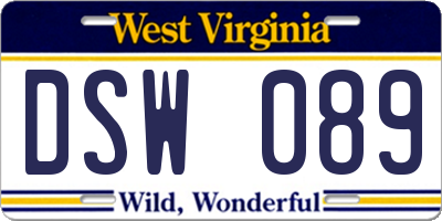 WV license plate DSW089