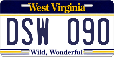 WV license plate DSW090