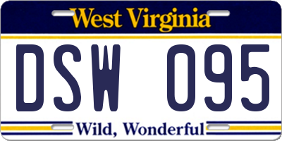 WV license plate DSW095