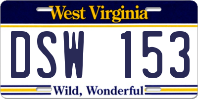WV license plate DSW153