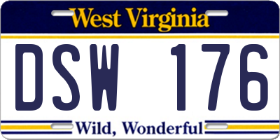 WV license plate DSW176