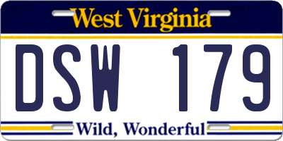 WV license plate DSW179
