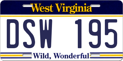 WV license plate DSW195